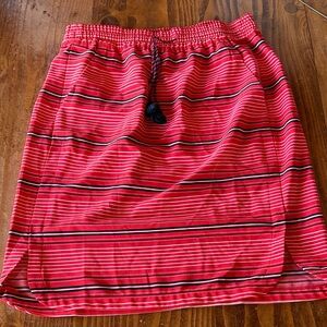 Coral Striped Skirt
